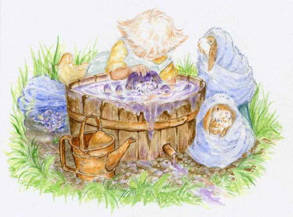 Purple Easter Bunnies All In a Tub