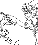 Mermaid & Dragon Coloring Page
