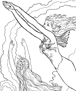 Real Mermaids Coloring Pages Realistic Coloring Pages