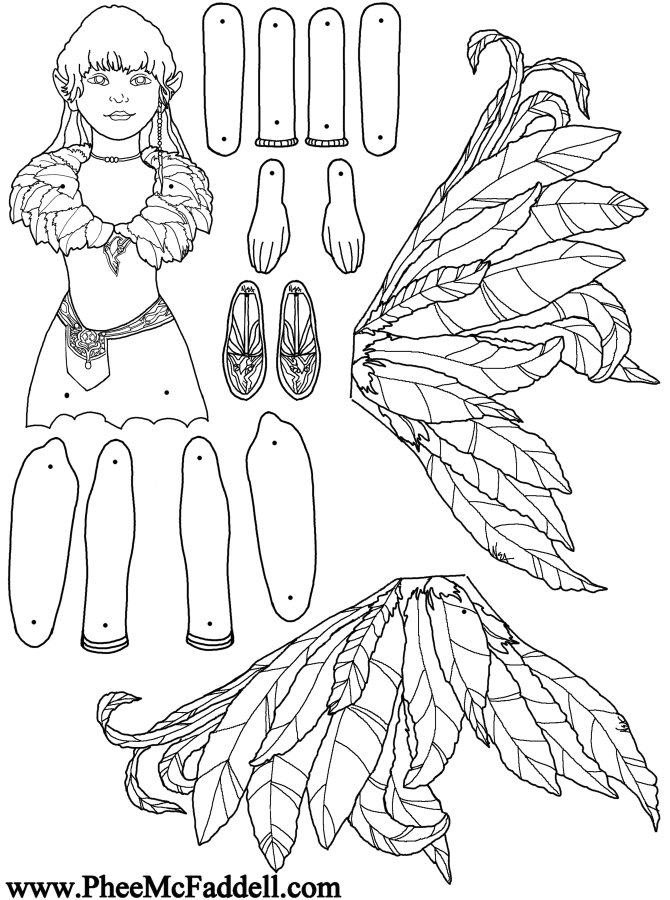 Fairy Puppet Wren to color www.pheemcfaddell.com